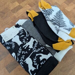 a new day Black and White Patterned Socks Set (6 pairs)